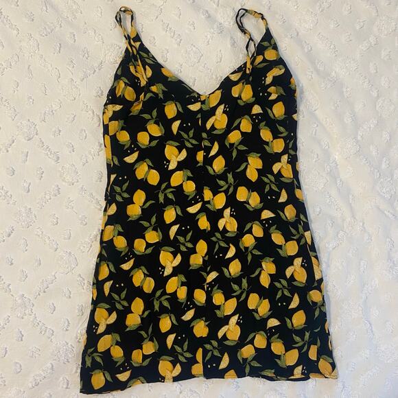 Reformation Marlowe Lemon Mini Dress Womens Size Medium Summer Vacation - Picture 4 of 6